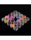 1 zestaw 24 kolor cekiny Glitter Powder pył klejnot polski do żel UV tipsy akrylowe sztuki dekoracje DIY Manicure narzędzi do pr
