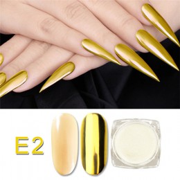 1 Box błyszczące pyłek do paznokci akrylowych laserowe świecący diament Manicure Nail Art chromowany Pigment lakier do samodziel