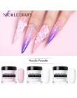 NICOLE pamiętnik proszek akrylowy 10 ml przedłużanie końcówki paznokcie typu french proszek polimerowy Nail Art porady Builder M