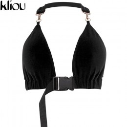 Kliou 2018 lato Sexy Backless Crop Top z Sashes bandaż Halter dla kobiet Hollow Out pasek krawat Up Sexy lato moda Top