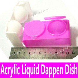 1 sztuka nowy podwójne usta Dappen Dish do mieszania akrylu w płynie i proszek akrylowy tworzyw sztucznych do paznokci narzędzia