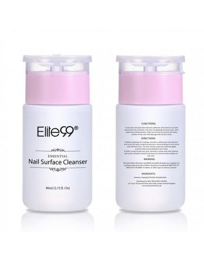 Elite99 80 ml powierzchnię paznokcia do mycia lakier do paznokci żel UV przyklejony do usuwania zwiększyć połysk efekt do mycia 