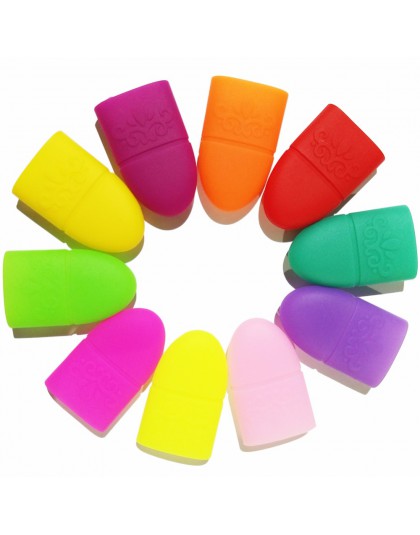 10 pc do paznokci tipsy do paznokci żel UV zmywacz do paznokci Wrap silikonowy elastyczny Soak Off czapka z daszkiem do Manicure