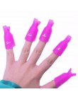 10 sztuk paznokci narzędzia artystyczne z tworzywa sztucznego żel zmywacz do paznokci czapki klip do Manicure paznokci Remover ż