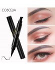 COSCELIA nowa marka oczu Eyeliner do makijażu ołówek wodoodporny czarny dwustronny makijaż znaczki Eyeliner ołówek