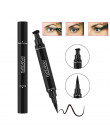 1 Pc czarny podwójnie zakończony płynny Eyeliner 2-in-1 wodoodporny ołówki wzornik strzałka dla oczu z Eyeliner pieczęć kosmetyk