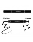1 Pc czarny podwójnie zakończony płynny Eyeliner 2-in-1 wodoodporny ołówki wzornik strzałka dla oczu z Eyeliner pieczęć kosmetyk