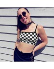 Sexy w kratkę przycięte Top 2019 lato Streetwear bez rękawów szachownica Tank Tops Tees koszula Strappy Plaid Camis Streetwear