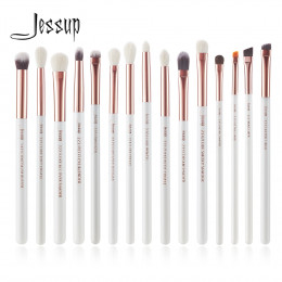 Jessup Pearl biały/złota róża profesjonalne pędzle do makijażu zestaw do makijażu pędzle zestaw Eye Liner Shader naturalnych i s
