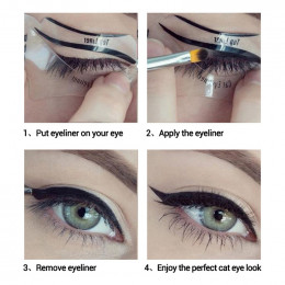 10 sztuk Eyeliner wzornik zestaw modelu do brwi przewodnik szablon kształtowanie Maquiagem cień do oczu ramki karty makijaż oczu