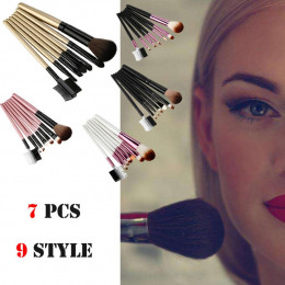 ISHOWTIENDA 7 sztuk zestaw do makijażu sztuk profesjonalne brwi eyeshadow Lip podkład rozświetlający korektor Contour pędzle do 