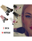 ISHOWTIENDA 7 sztuk zestaw do makijażu sztuk profesjonalne brwi eyeshadow Lip podkład rozświetlający korektor Contour pędzle do 