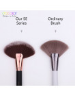Docolor 1 sztuk miękkie Makeup duży pędzel w kształcie wachlarza podkład rozświetlający róż do policzków Powder wyróżnienia szcz