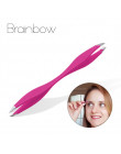 Brainbow 1 sztuka pincety wzrosła piękno makijaż narzędzia podwójne kończy brwi pęseta antystatyczna przedłużanie rzęs Pincet dl