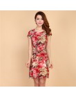 Kobiety sukienka 2019 lato styl Slim tunika mleka jedwabiu druku kwiatowy na co dzień Plus rozmiar Vestido Feminino luźne sukien