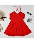 DeRuiLaDy 2019 kobiety lato paski plaża szyfonowa sukienka Sexy V Neck otwórz powrót Lace Up Ruffles Mini sukienki na co dzień s