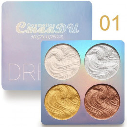 CmaaDu 4 kolory wyróżnienia Shimmer połysk paleta oświetlacz Bronzer Powder Makeup rozjaśnić konturowe Face Powder TSLM2