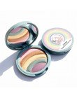 AIGOMC jednorożec blask zestaw wyróżnienia 5 kolorów paleta kontur twarzy tęczy wyróżnienia z kosmetyczka zestaw do makijażu