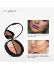 FOCALLURE 3 kolory Shimmer bronzery i zakreślacze do makijażu w proszku róż do policzków wyróżnienia dla paleta Contour