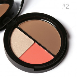 FOCALLURE 3 kolory Shimmer bronzery i zakreślacze do makijażu w proszku róż do policzków wyróżnienia dla paleta Contour