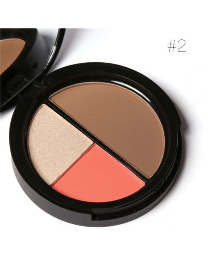 FOCALLURE 3 kolory Shimmer bronzery i zakreślacze do makijażu w proszku róż do policzków wyróżnienia dla paleta Contour