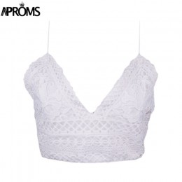 Aproms White Lace Crochet Camisole Cami kobiety lato Backless muszka Up Tank Tops kobieta Streetwear moda 2019 różowy Crop top