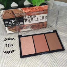 Makijaż 3 kolory Shimmer względu na Blush Bronzer kontur twarzy paleta róży w proszku wyróżnienia sprawiają, że Upxgrj