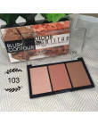 Makijaż 3 kolory Shimmer względu na Blush Bronzer kontur twarzy paleta róży w proszku wyróżnienia sprawiają, że Upxgrj