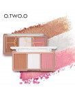 O.TWO.O 4 kolory wyróżnienia Powder Blush palety pędzla 3D kontur twarzy wyróżnienia cieniowania w proszku twarzy makijaż