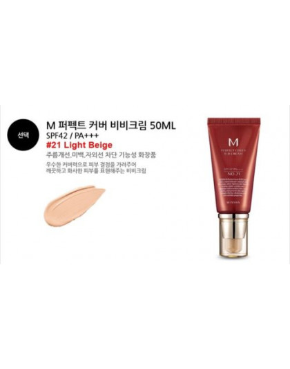 Najlepsze Korea kosmetyki MISSHA M Cover Cover BB Cream 50 ml SPF42 PA + + + (nr 27 nr 21 nr 23) fundacja makijaż idealny krem B