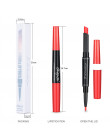 2 w 1 Lip Liner kredka do ust matowy wodoodporna konturówka do ust czerwone usta wkładki Pen Stick długotrwały seksowny makijaż 