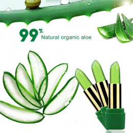 1Pc usta pielęgnacja 99% Aloe Vera kolor zmienia się wraz z temperatury galaretki szminka roślin nawilżający balsam do ust baza 