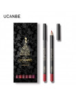 UCANBE 12 sztuk/zestaw wielu kolor Ultra Matte Lip kredka Rouge wodoodporne drewniane wargi długopis makijaż trwały aksamitna ks