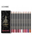 UCANBE 12 sztuk/zestaw wielu kolor Ultra Matte Lip kredka Rouge wodoodporne drewniane wargi długopis makijaż trwały aksamitna ks