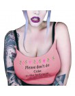 2019 Sexy modna kamizelka proszę, nie rób koksu w łazience crop topy damskie Casual Tank tops list drukuj kamizelka halter Camis