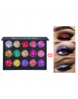 CmaaDu 15 kolory Glitter Eyeshadow paleta wodoodporna diament metalowe połyskujący cień do powiek barwiona kobiety uroda kosmety