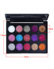 CmaaDu 15 kolory Glitter Eyeshadow paleta wodoodporna diament metalowe połyskujący cień do powiek barwiona kobiety uroda kosmety