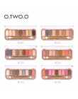 O.TWO.O 9 kolorów paleta cieni do powiek z pędzla makijaż cień do powiek matowy makijaż długie trwały Shimmer efektowne cień do 