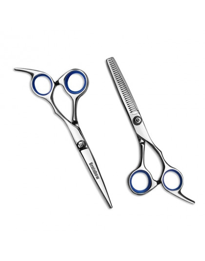 Brainbow 6 inch Cutting Thinning  Styling Tool Hair Scissors Stainless Steel Salon Hairdressing Shears Regular Flat Teeth Blades