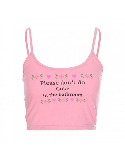 2019 Sexy modna kamizelka proszę, nie rób koksu w łazience crop topy damskie Casual Tank tops list drukuj kamizelka halter Camis