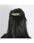 1 sztuk moda Metal kształt liścia klips do włosów Barrettes kryształ Pearl spinka do włosów Barrette kolor pióra do włosów pazur