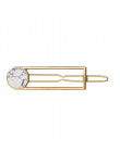 Fashion Women Girls Metal Circle Square Hair Clips Natural Stone Hairpins Barrettes Wedding Hair Clip Accessories Dropshipping