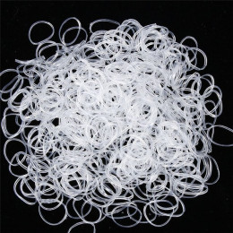 TOPHOT 600 sztuk/worek guma do włosów przewód gumowy pasek przezroczysty biały 1mm wyczyść kucyk Holder elastyczna gumowe liny w