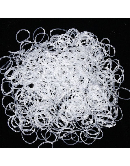 TOPHOT 600 sztuk/worek guma do włosów przewód gumowy pasek przezroczysty biały 1mm wyczyść kucyk Holder elastyczna gumowe liny w
