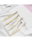 2/4 sztuk/zestaw Korea proste metalowe spinki do włosów dla kobiet geometryczne romb złoty kolor srebrny spinki do włosów akceso