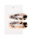 2 sztuk w stylu Vintage Hollow klips do włosów dla kobiet Leopard marmuru teksturowane geometryczne kropla wody kaczy dziób Barr