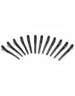 12 sztuk czarne włosy klipy Grip fryzjerstwo cięcie włosów zaciski klip profesjonalne plastikowe Salon stylizacja spinki do włos