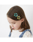 12 sztuk Snap spinki do włosów dla dziewczynek dzieci narzędzia do stylizacji włosów śliczne gwiazda klip Pins fryzjerskie spink