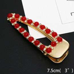 1 pc moda czerwony Peruka perłowa klip dla kobiet elegancki koreański Design Snap Barrette Stick spinka do włosów akcesoria do s