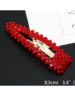 1 pc moda czerwony Peruka perłowa klip dla kobiet elegancki koreański Design Snap Barrette Stick spinka do włosów akcesoria do s